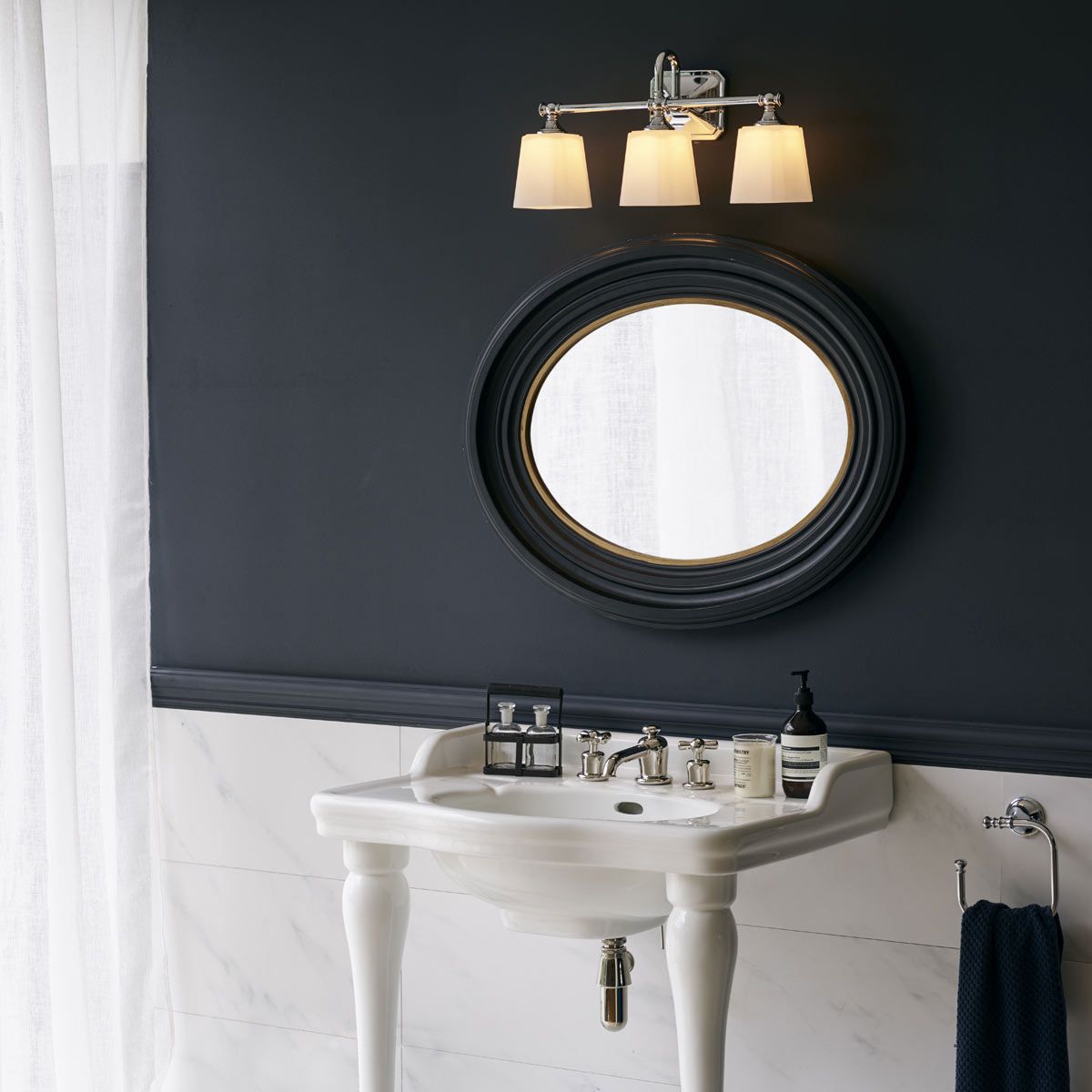 Feiss Concord 3 Light Above Mirror Bathroom Light - Polished Chrome