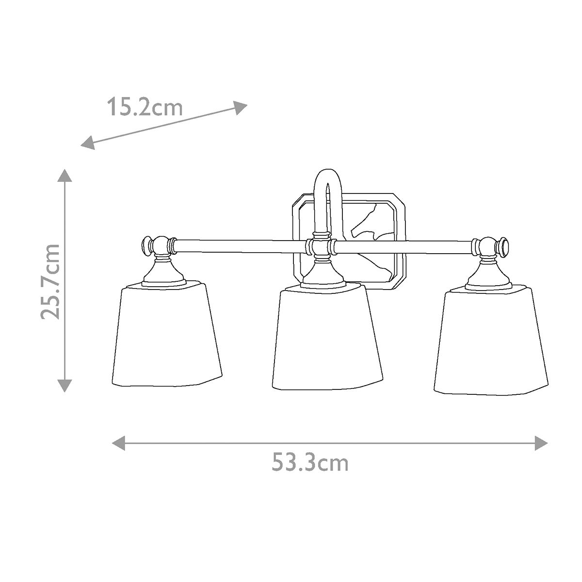 Feiss Concord 3 Light Above Mirror Bathroom Light - Polished Chrome