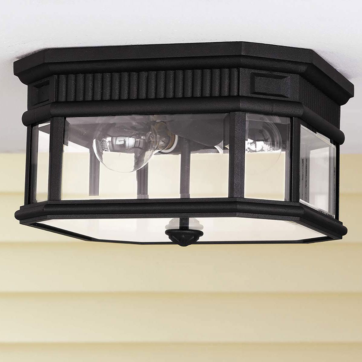 Feiss Cotswold Lane 2 Light Flush Fitting - Black