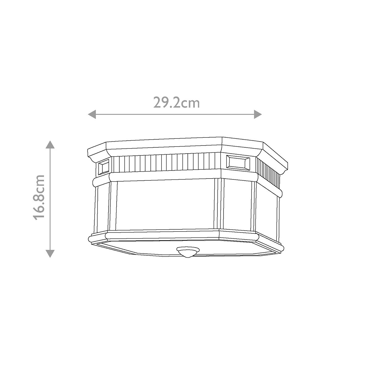 Feiss Cotswold Lane 2 Light Flush Fitting - Black