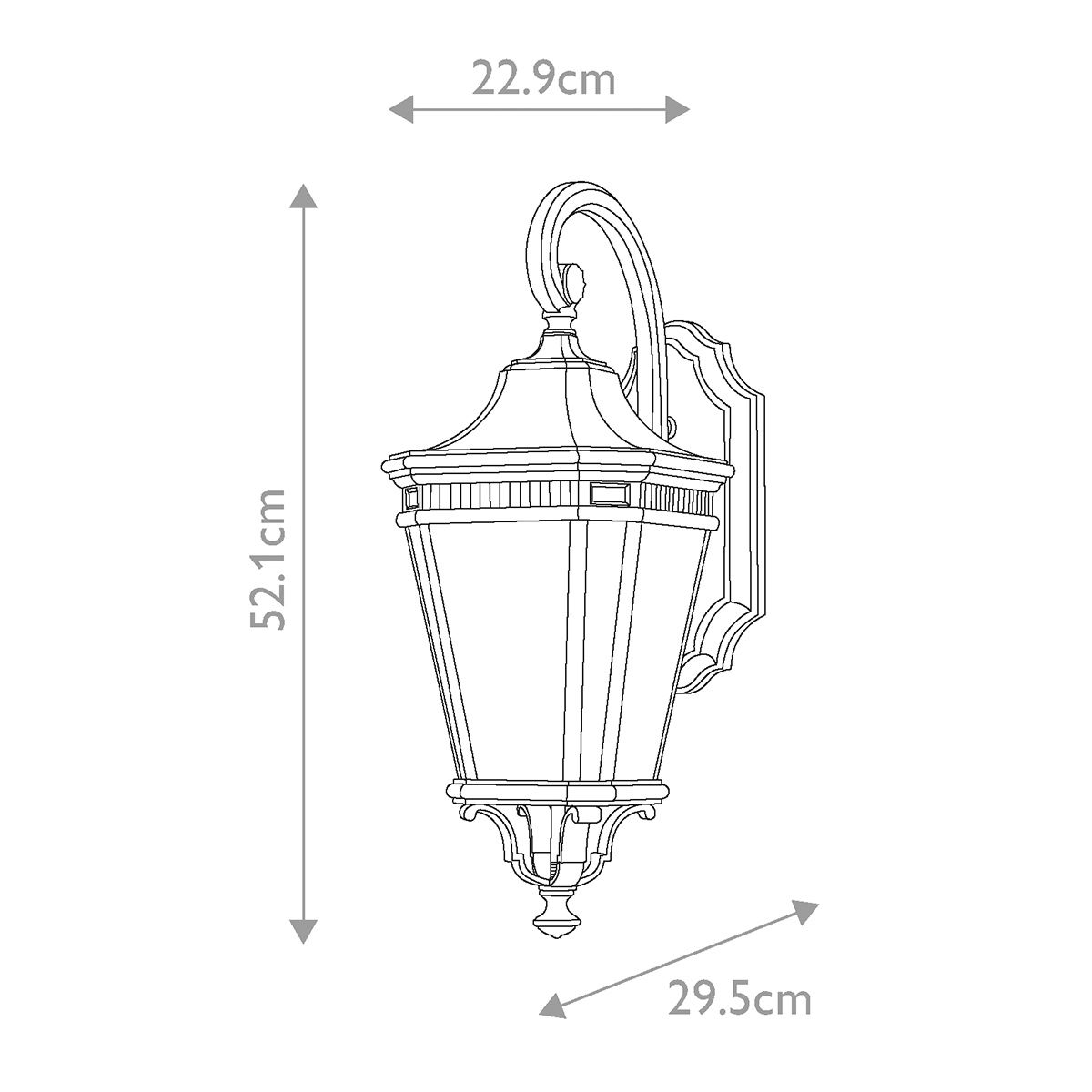 Feiss Cotswold Lane 2 Light Medium Wall Lantern - Black