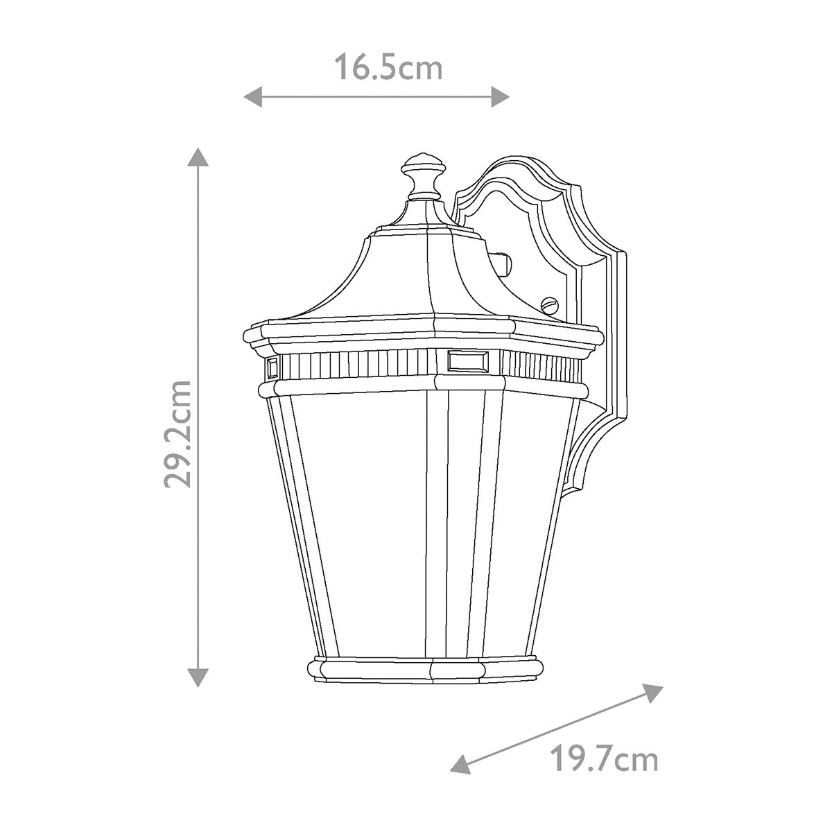 Feiss Cotswold Lane Single Small Wall Lantern - Black