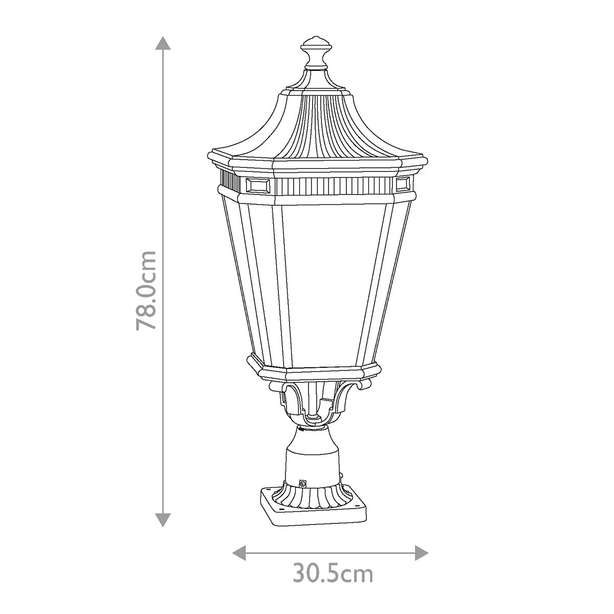 Feiss Cotswold Lane 3 Light Large Pedestal - Black