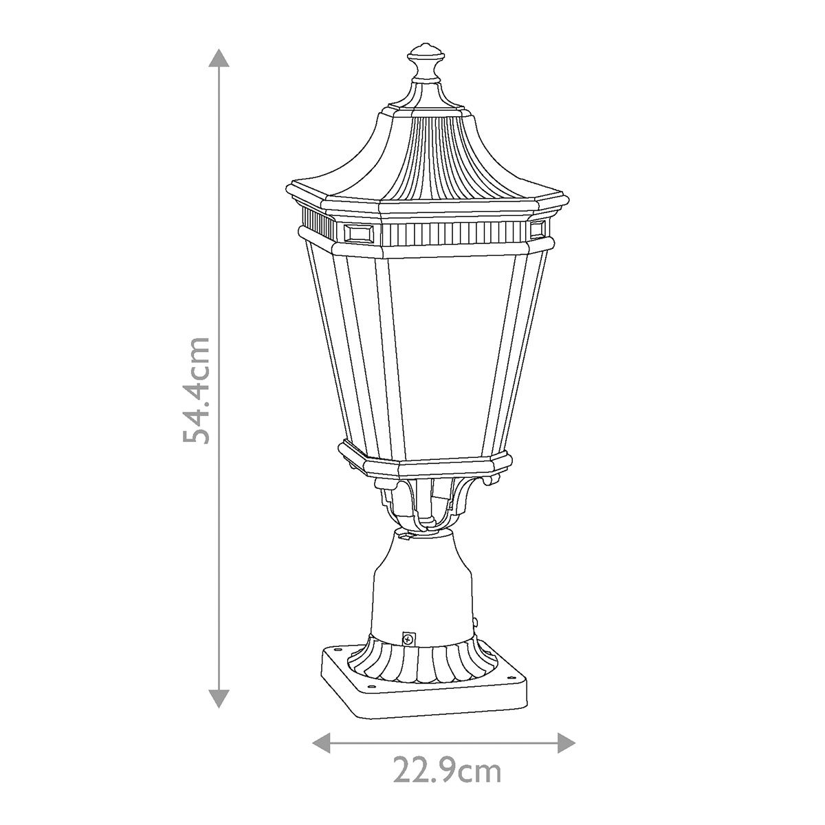 Feiss Cotswold Lane 2 Light Medium Pedestal - Black