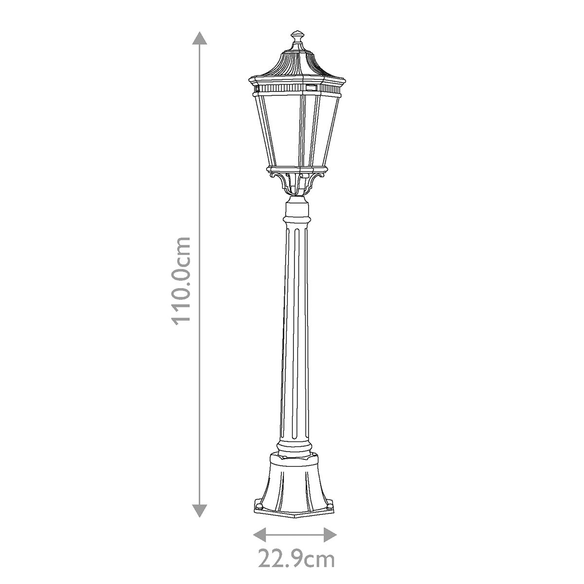 Feiss Cotswold Lane 2 Light Medium Pillar - Black