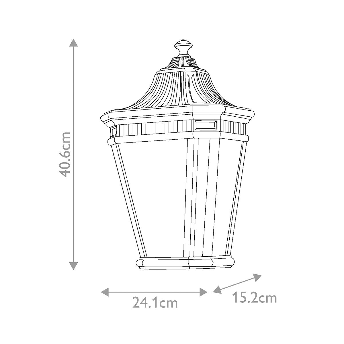 Feiss Cotswold Lane 2 Light Half Wall Lantern - Black