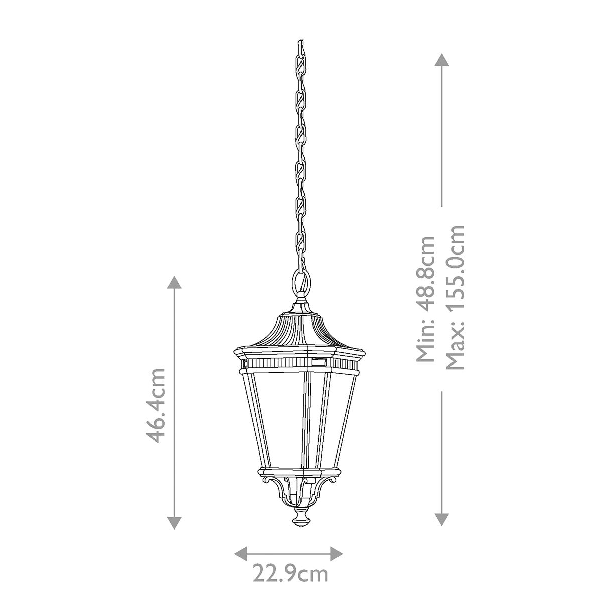Feiss Cotswold Lane 2 Light Medium Chain Lantern - Black