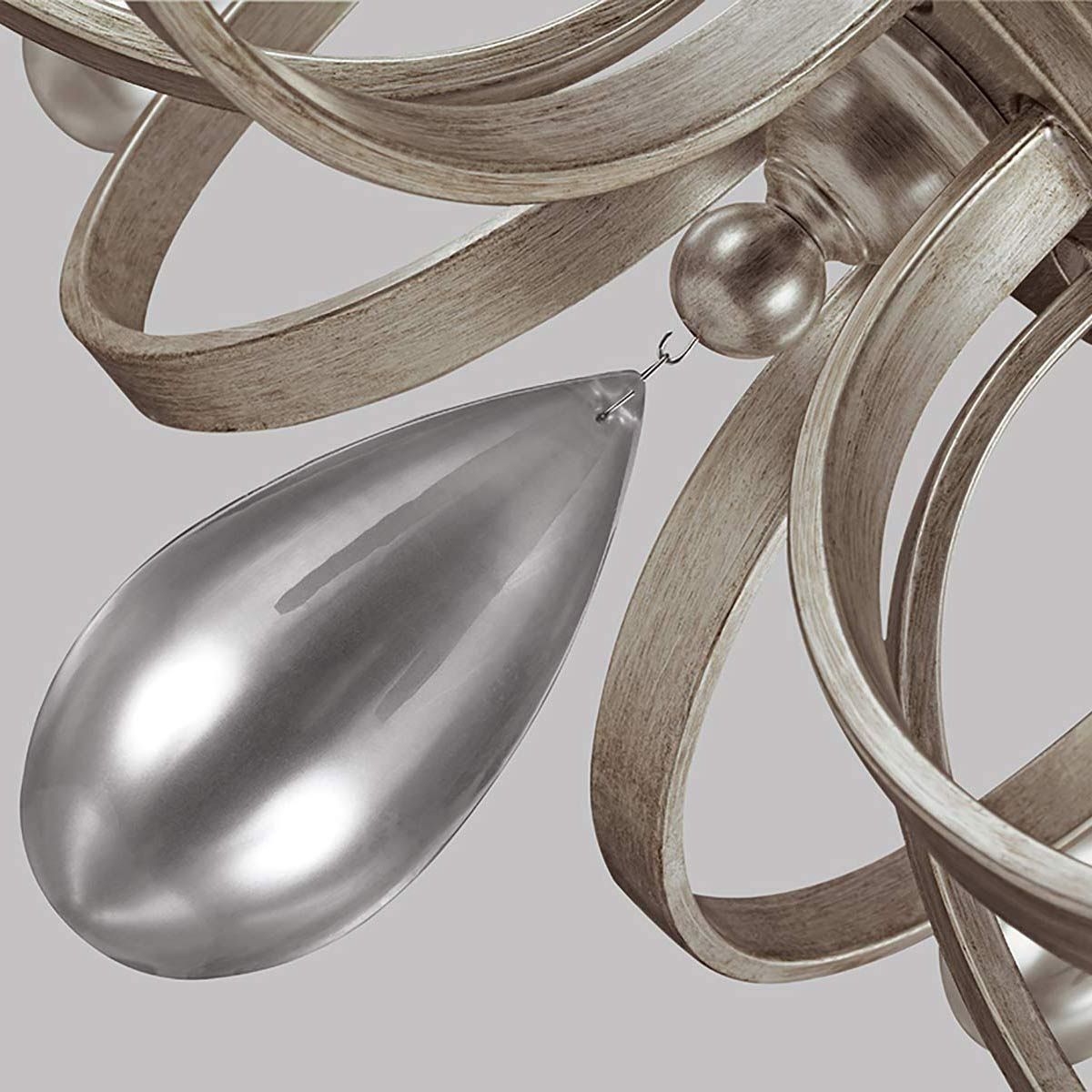 Feiss DeWitt 9 Light Chandelier - Sunrise Silver