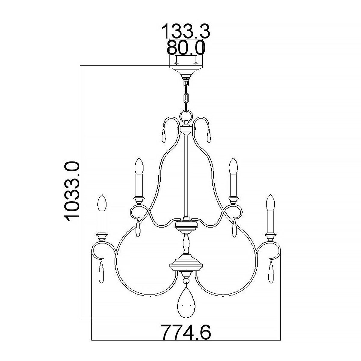 Feiss DeWitt 9 Light Chandelier - Sunrise Silver