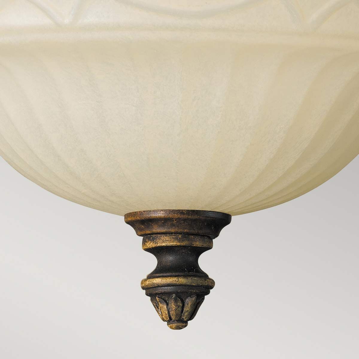 Feiss Drawing Room Bell-Shaped 2 Light Flush Fitting - Walnut