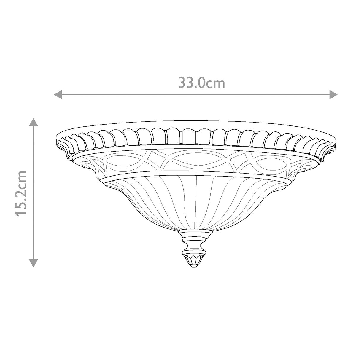 Feiss Drawing Room Bell-Shaped 2 Light Flush Fitting - Walnut