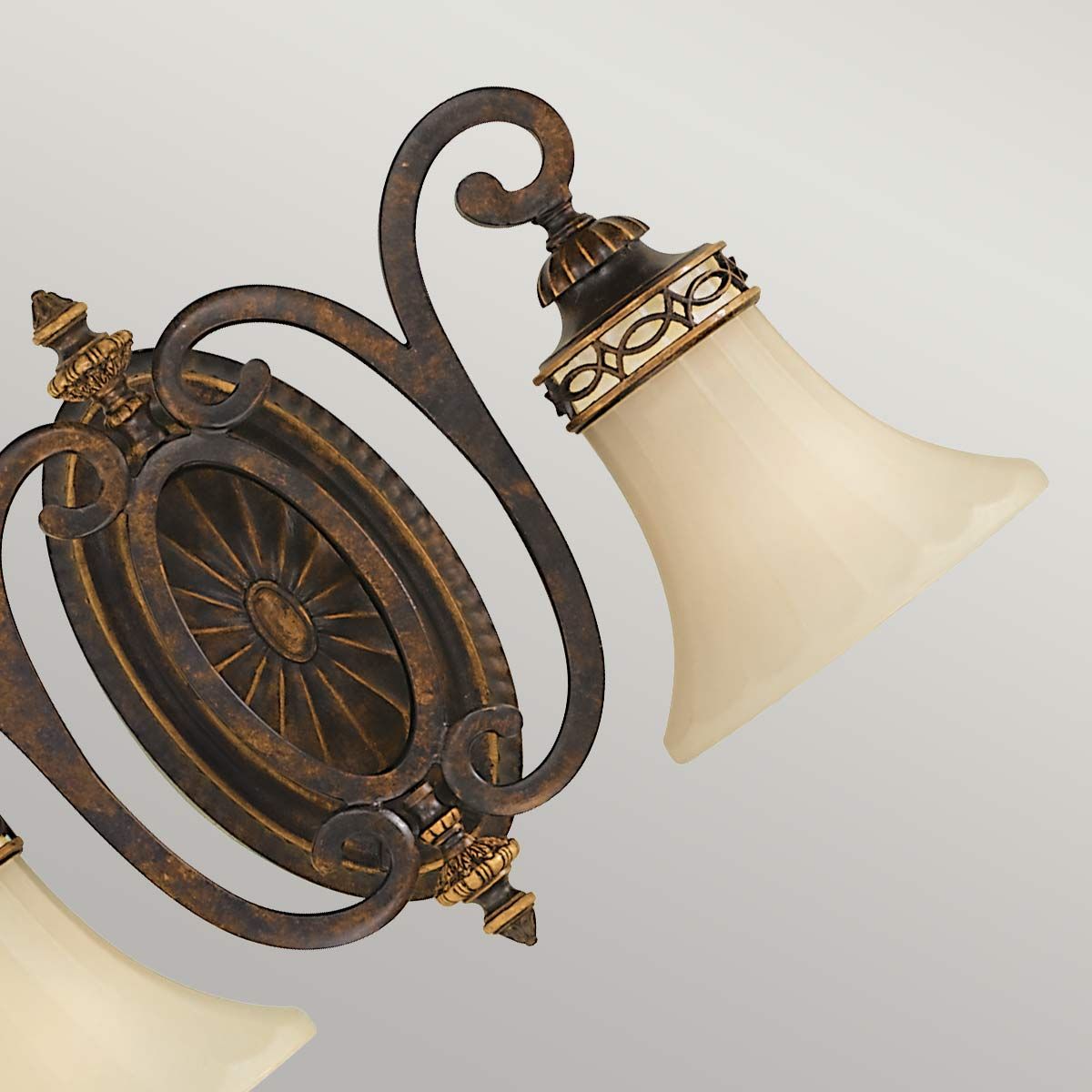 Feiss Drawing Room Downward 2 Light Wall Fitting - Walnut