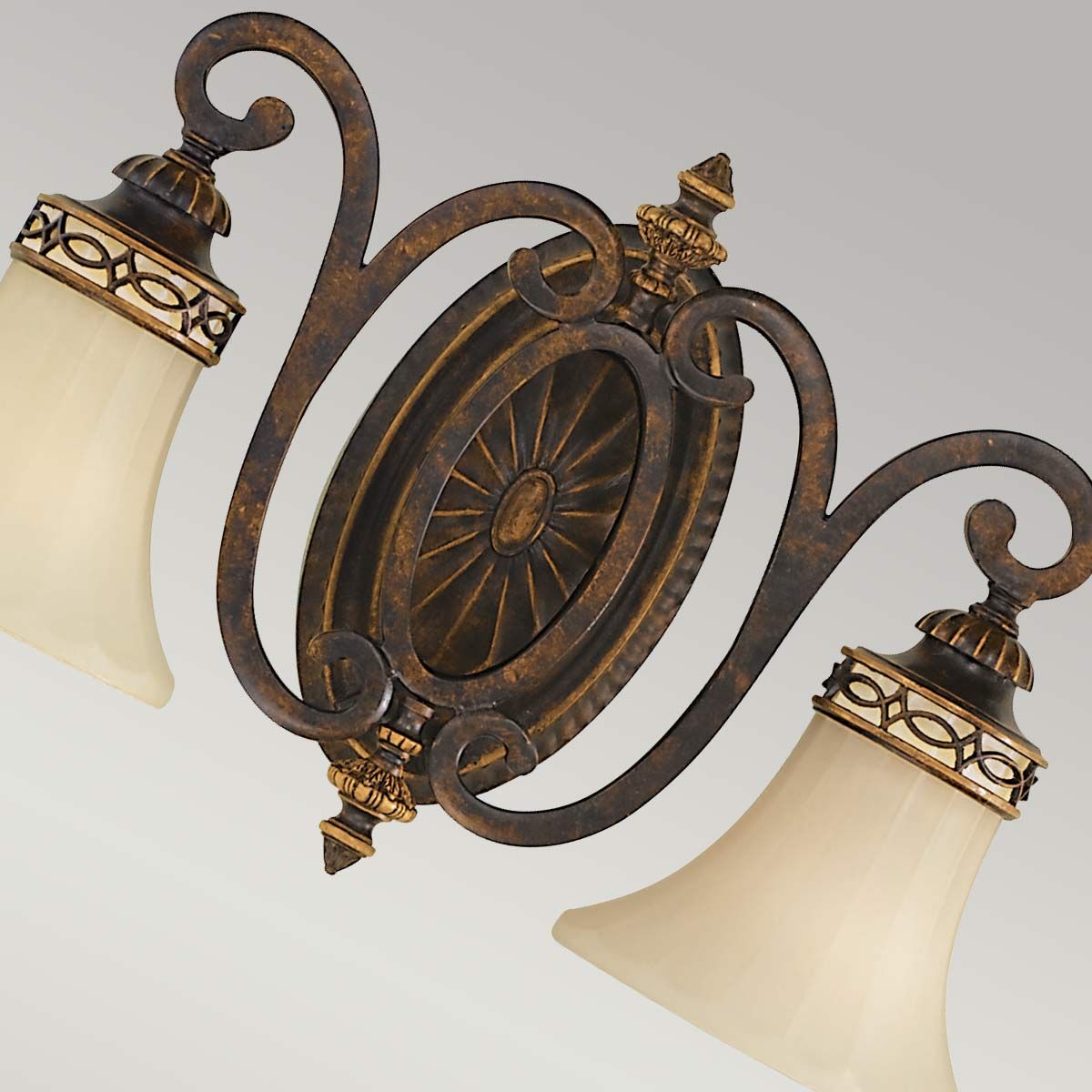 Feiss Drawing Room Downward 2 Light Wall Fitting - Walnut