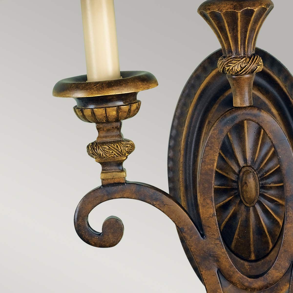 Feiss Drawing Room Upward 2 Light Wall Fitting - Walnut