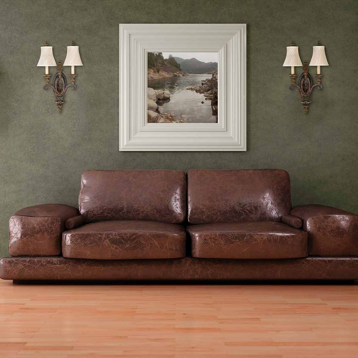 Feiss Drawing Room Upward 2 Light Wall Fitting - Walnut