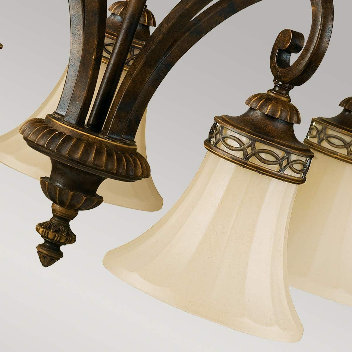 Feiss Drawing Room 5 Light Chandelier - Walnut