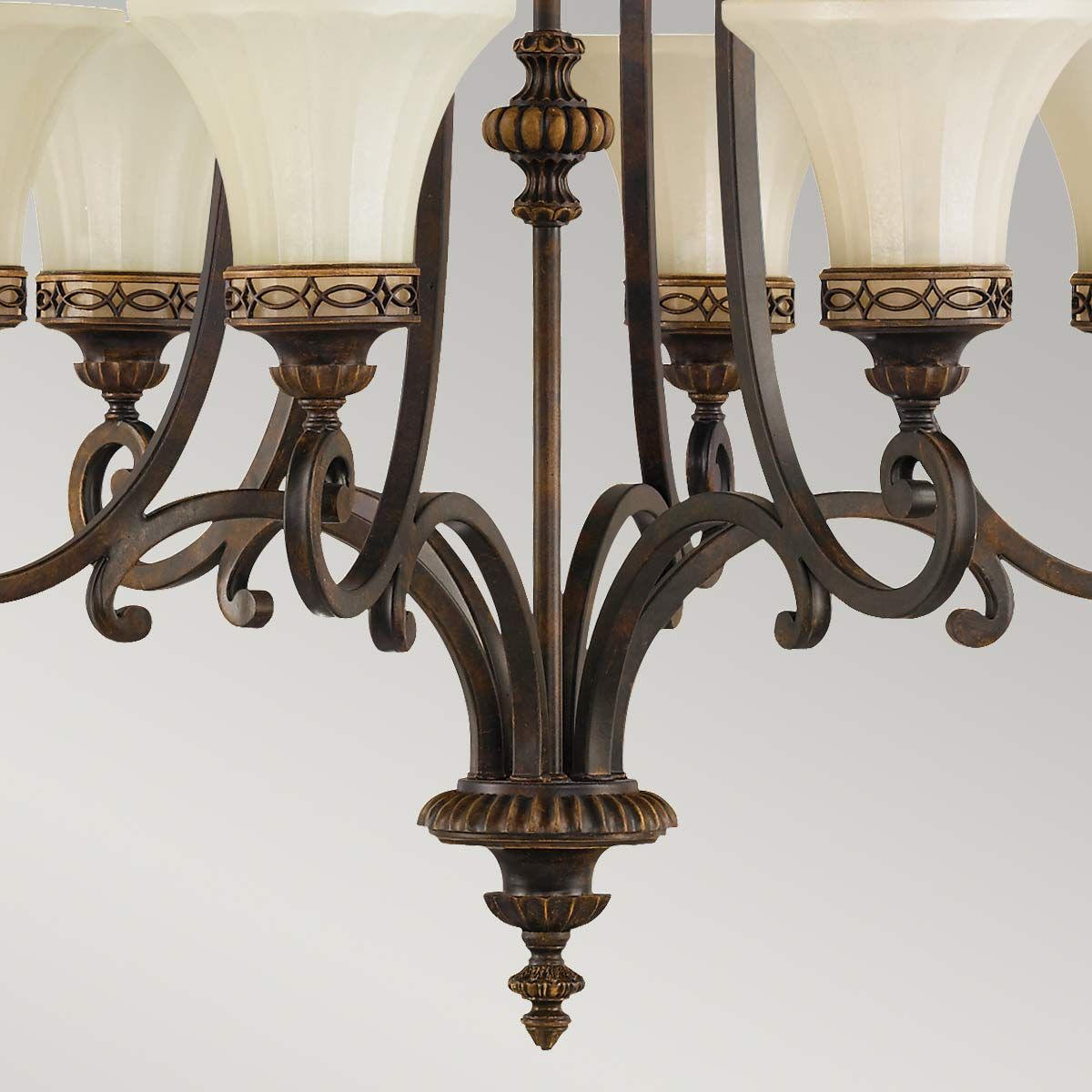 Feiss Drawing Room 6 Light Chandelier - Walnut