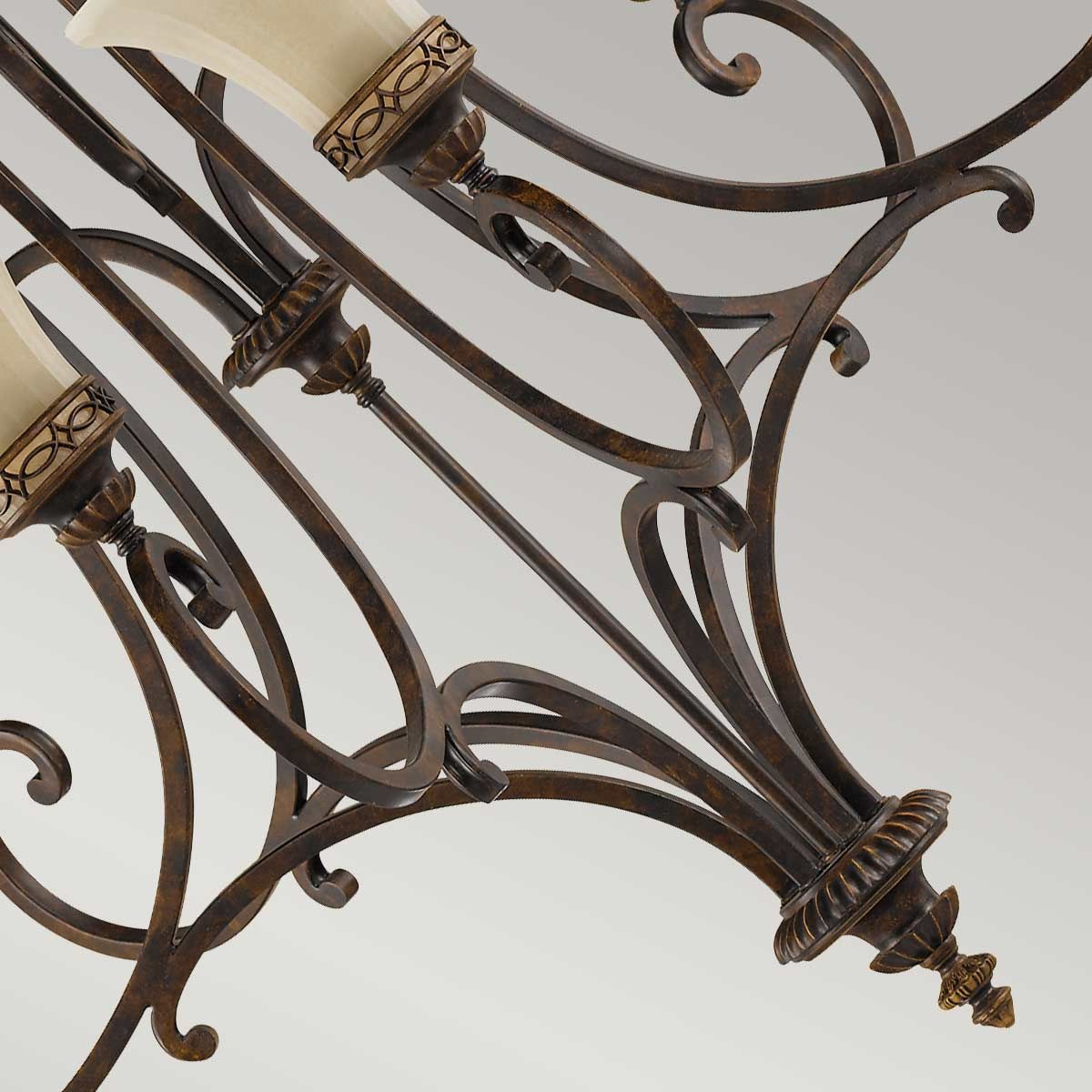 Feiss Drawing Room 9 Light Chandelier - Walnut