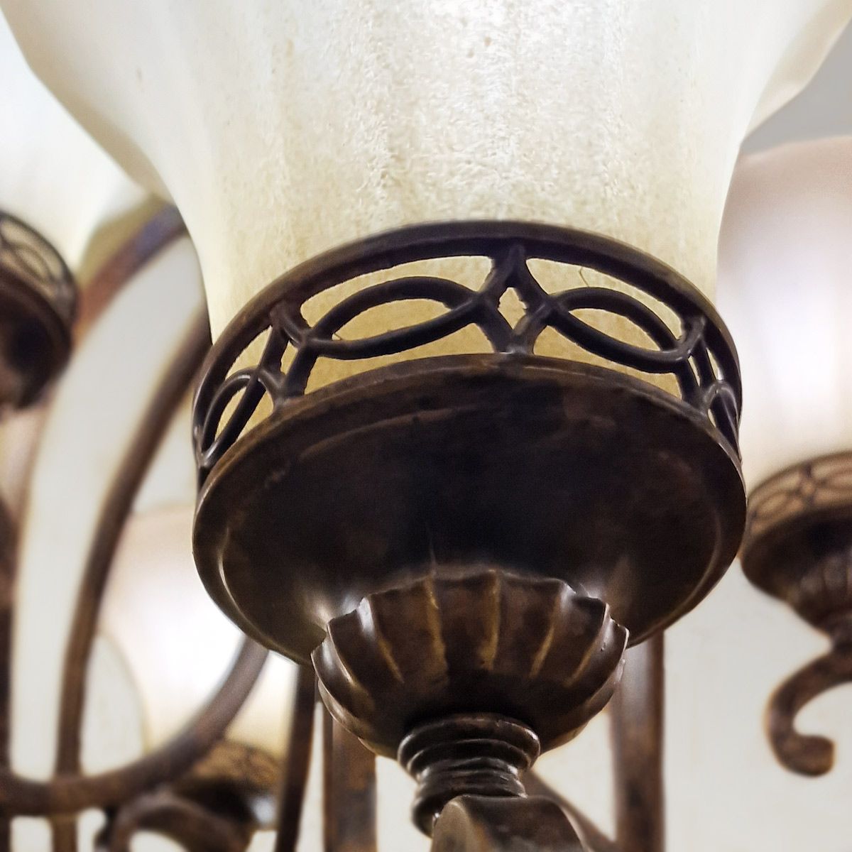 Feiss Drawing Room 9 Light Chandelier - Walnut