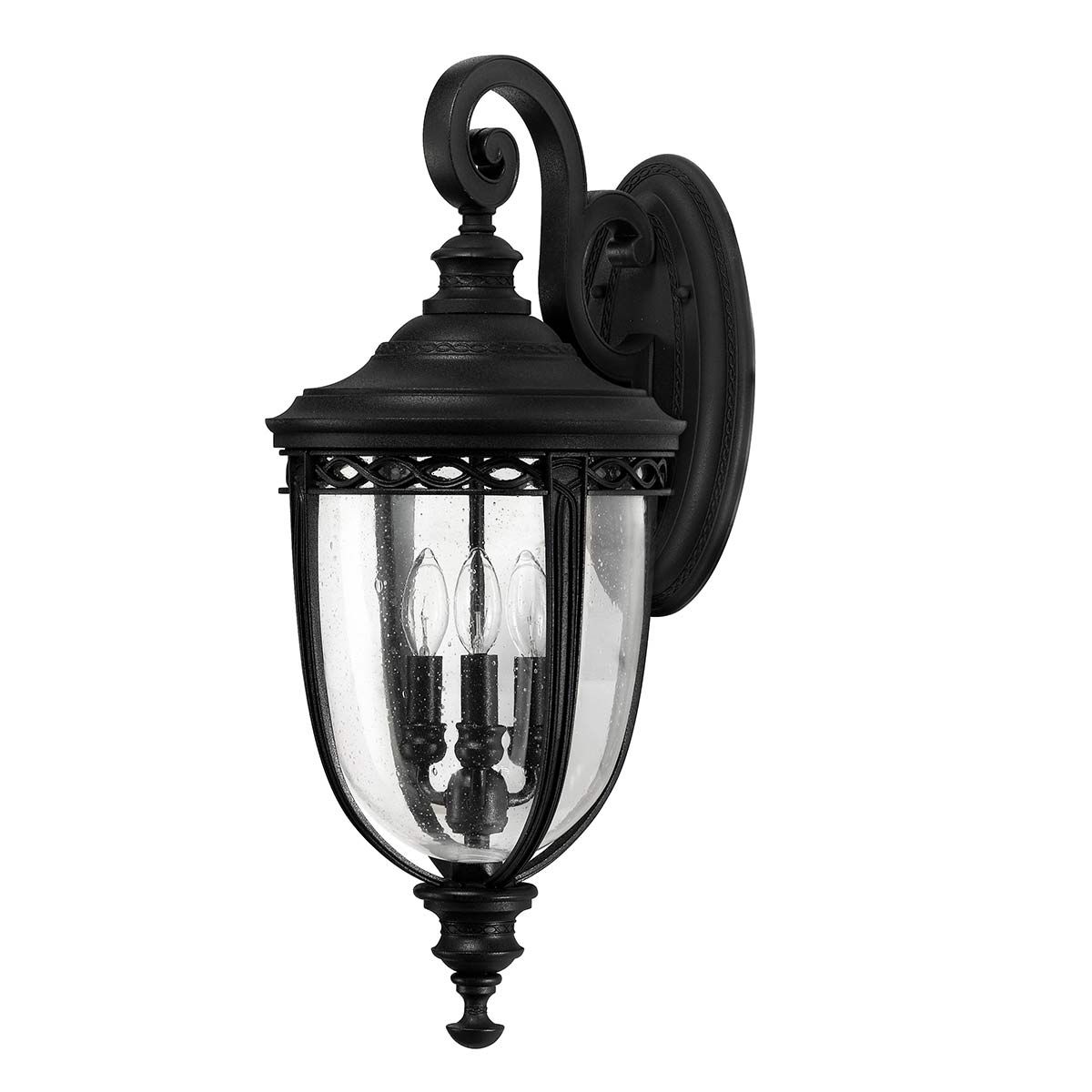 Feiss English Bridle 3 Light Large Wall Lantern - Black