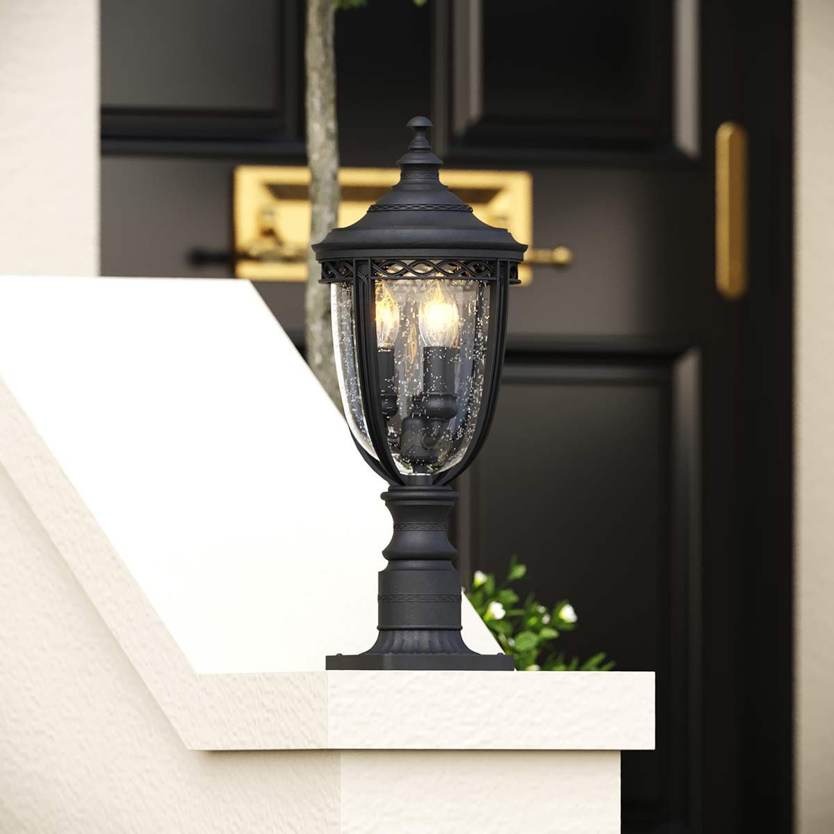 Feiss English Bridle 3 Light Medium Pedestal - Black