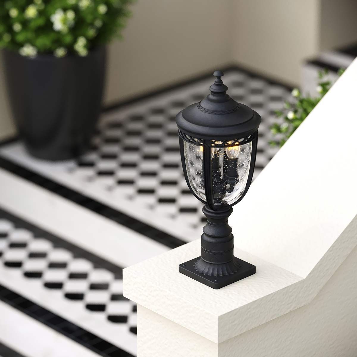 Feiss English Bridle 3 Light Medium Pedestal - Black