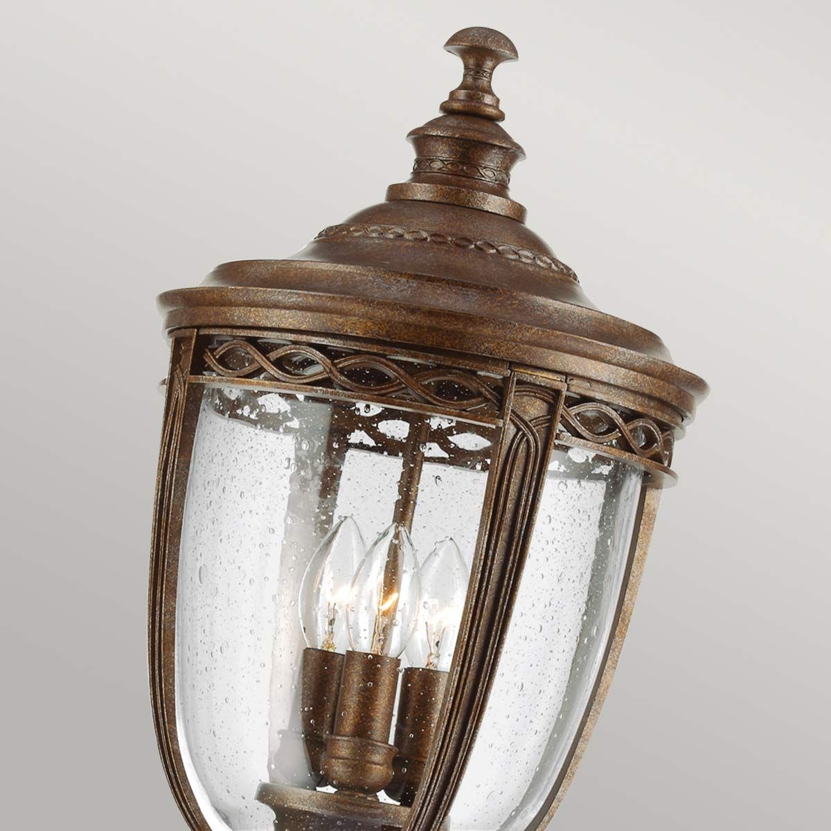 Feiss English Bridle 3 Light Large Lamp Post - British Bronze