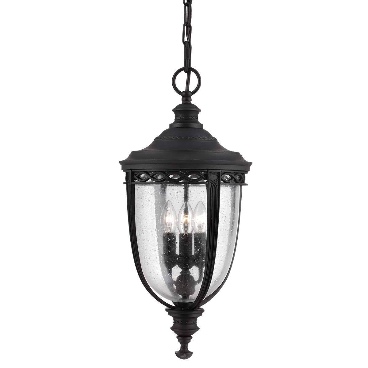 Feiss English Bridle 3 Light Large Chain Lantern - Black