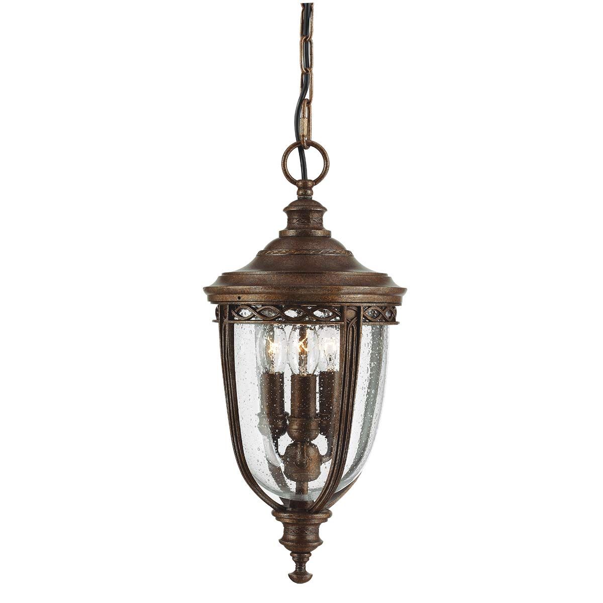 Feiss English Bridle 3 Light Medium Chain Lantern - British Bronze