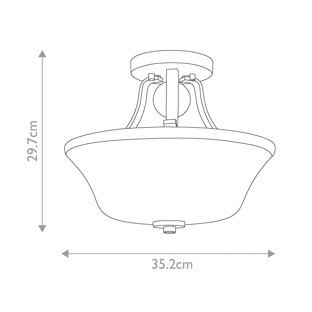 Feiss Evington 2 Light Semi-Flush Fitting - Sunset Gold