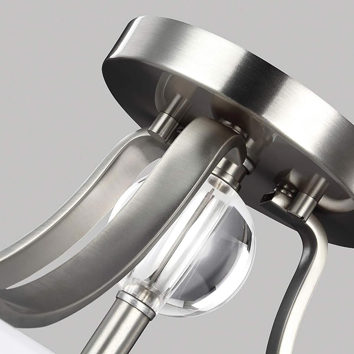 Feiss Evington 2 Light Semi-Flush Fitting - Satin Nickel