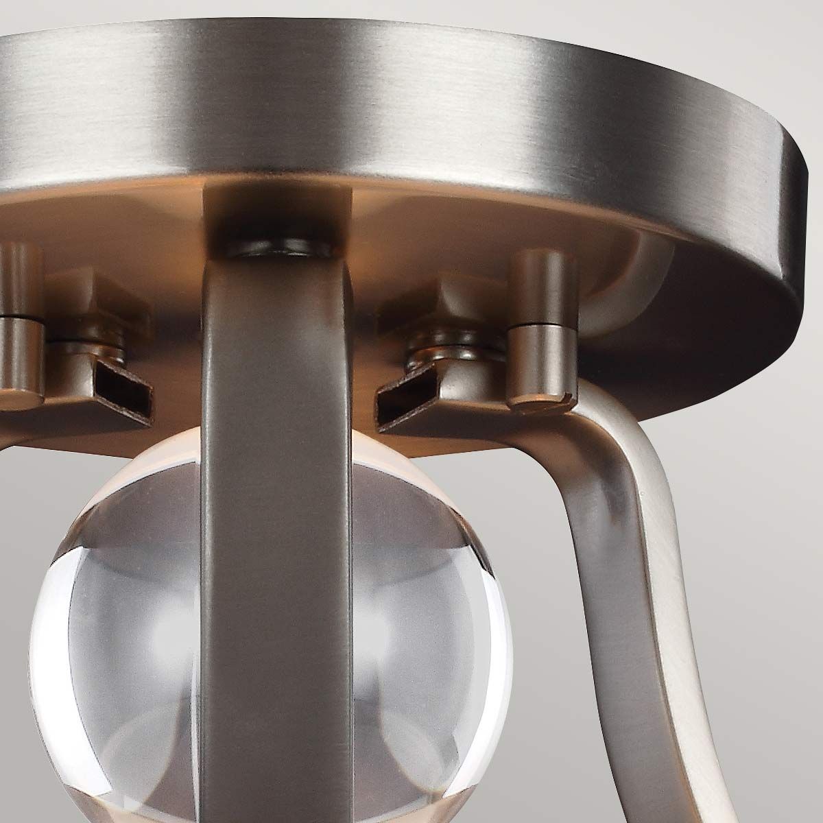 Feiss Evington 2 Light Semi-Flush Fitting - Satin Nickel
