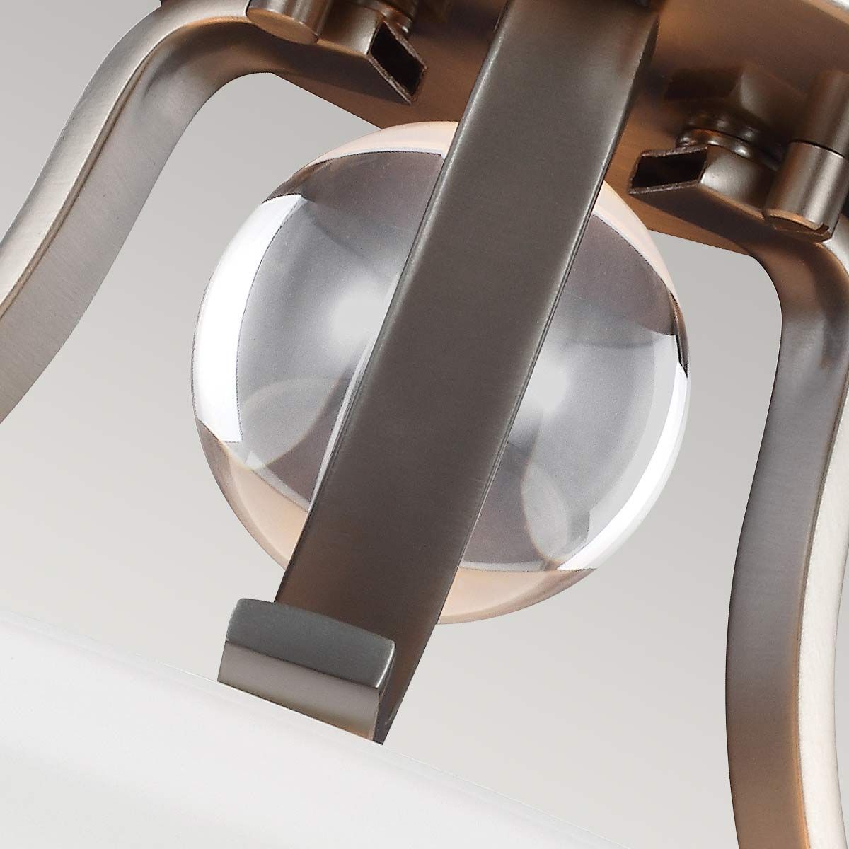 Feiss Evington 2 Light Semi-Flush Fitting - Satin Nickel