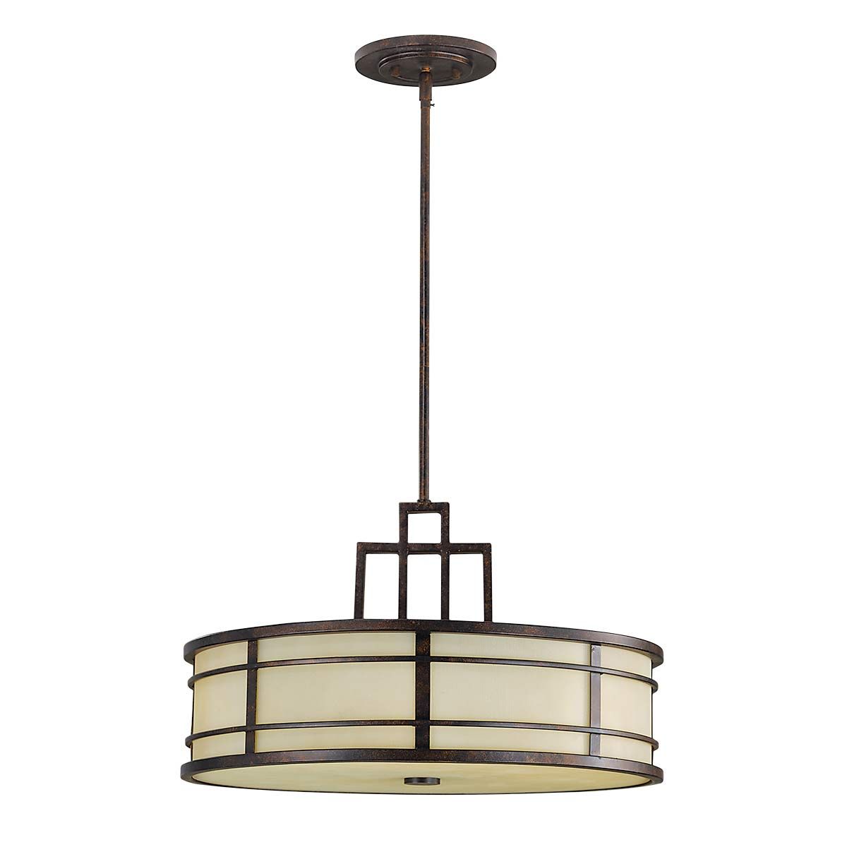 Feiss Fusion 3 Light Pendant - Grecian Bronze