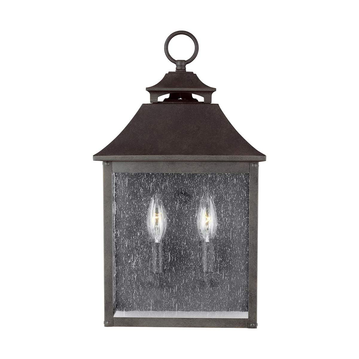 Feiss Galena 2 Light Half Lantern - Sable