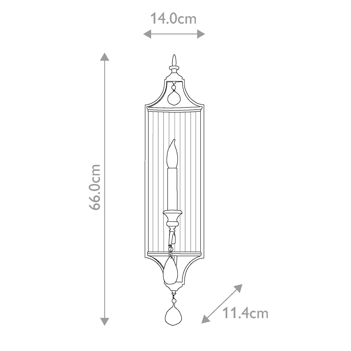 Feiss Gianna Single Wall Light - Gilded Silver