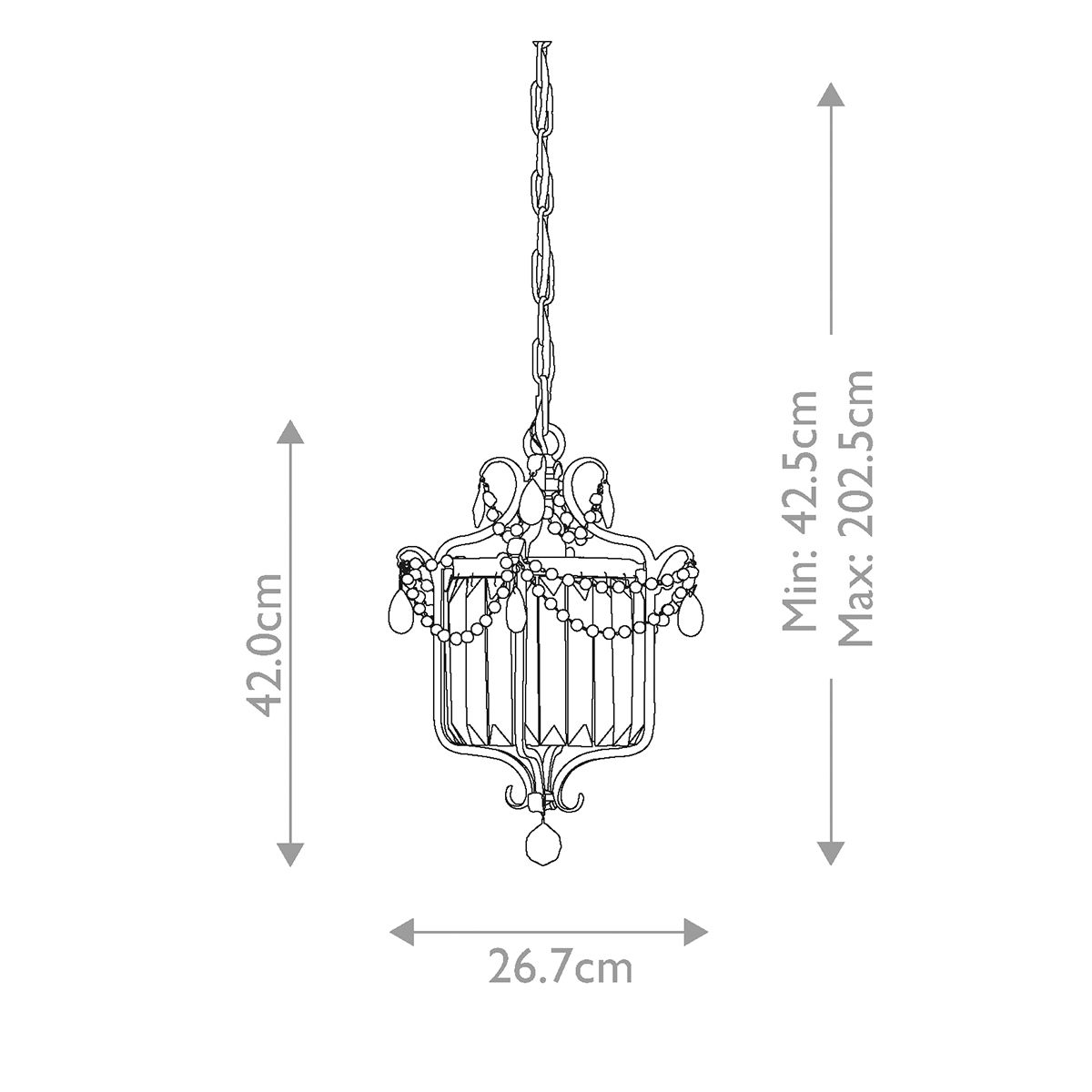 Feiss Gianna Single Pendant - Gilded Silver