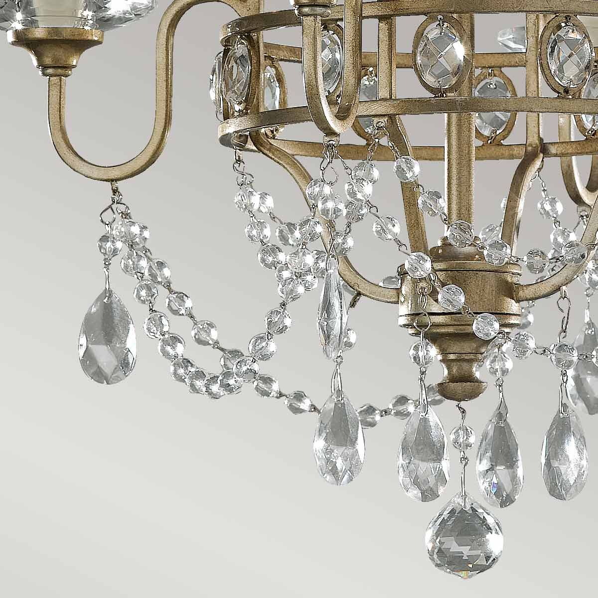 Feiss Gianna 4 Light Chandelier - Gilded Silver