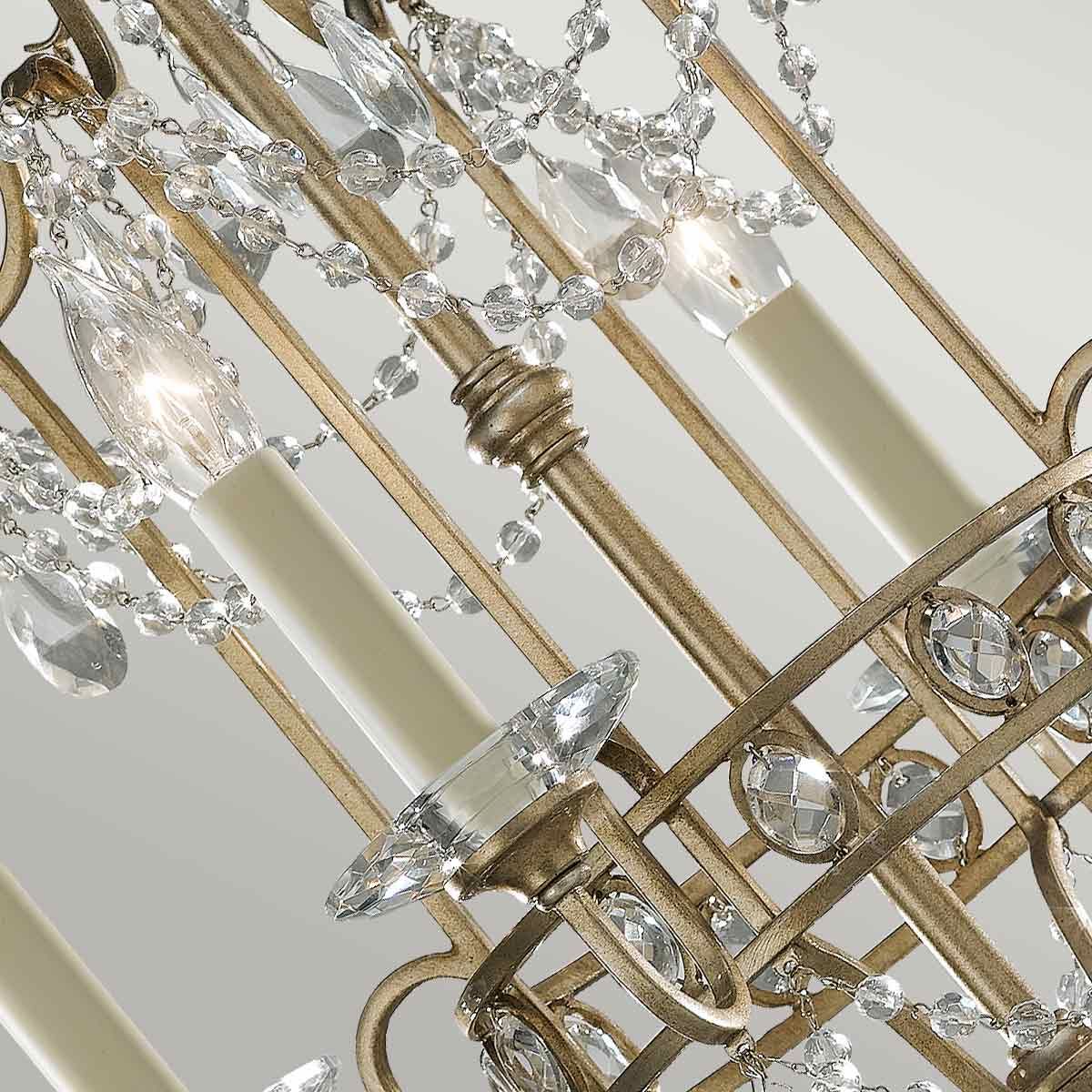 Feiss Gianna 4 Light Chandelier - Gilded Silver