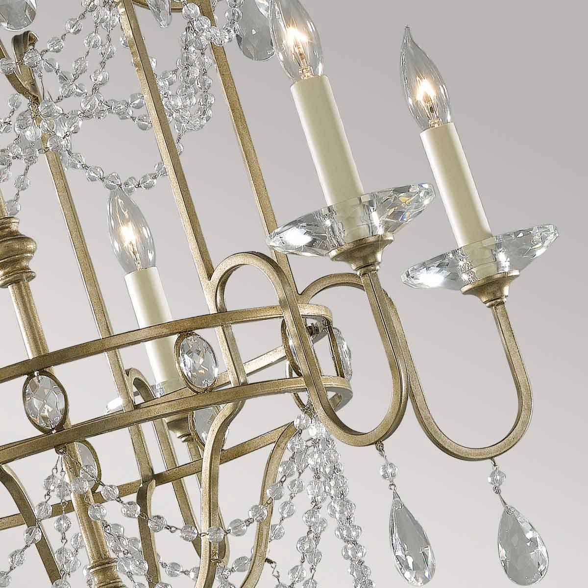Feiss Gianna 6 Light Chandelier - Gilded Silver