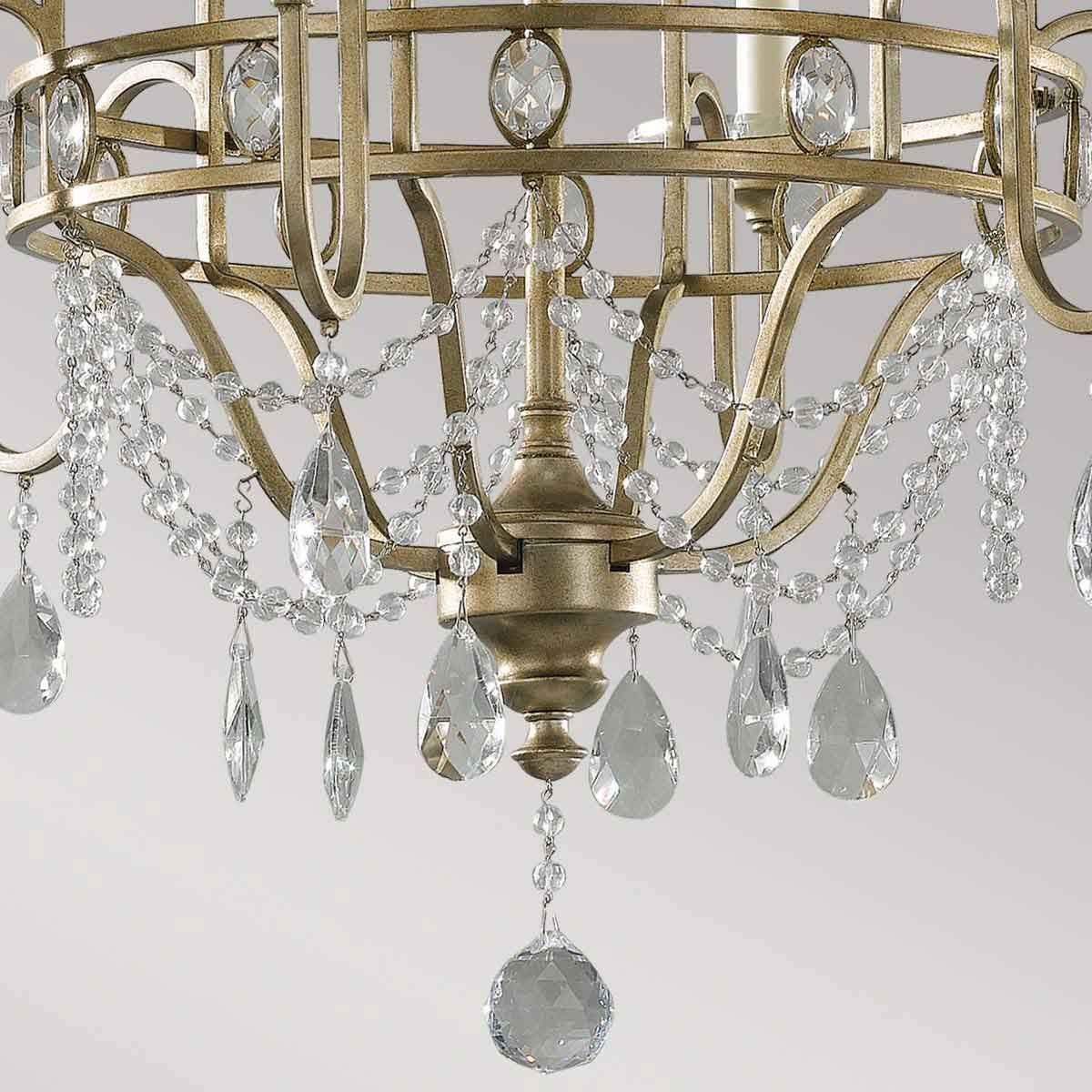 Feiss Gianna 6 Light Chandelier - Gilded Silver