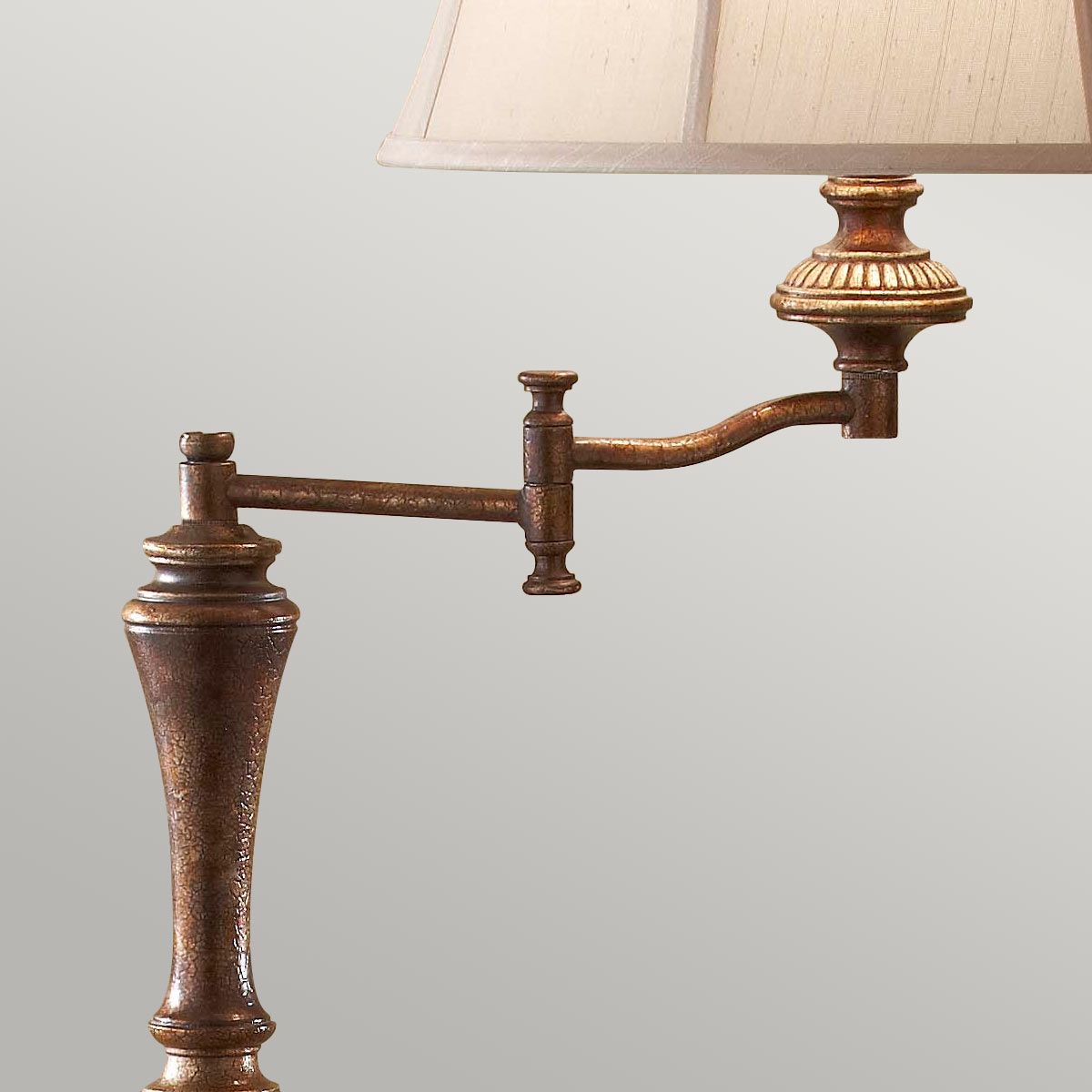Feiss Gibson Single Swing Arm Floor Lamp - Cambridge Crackle