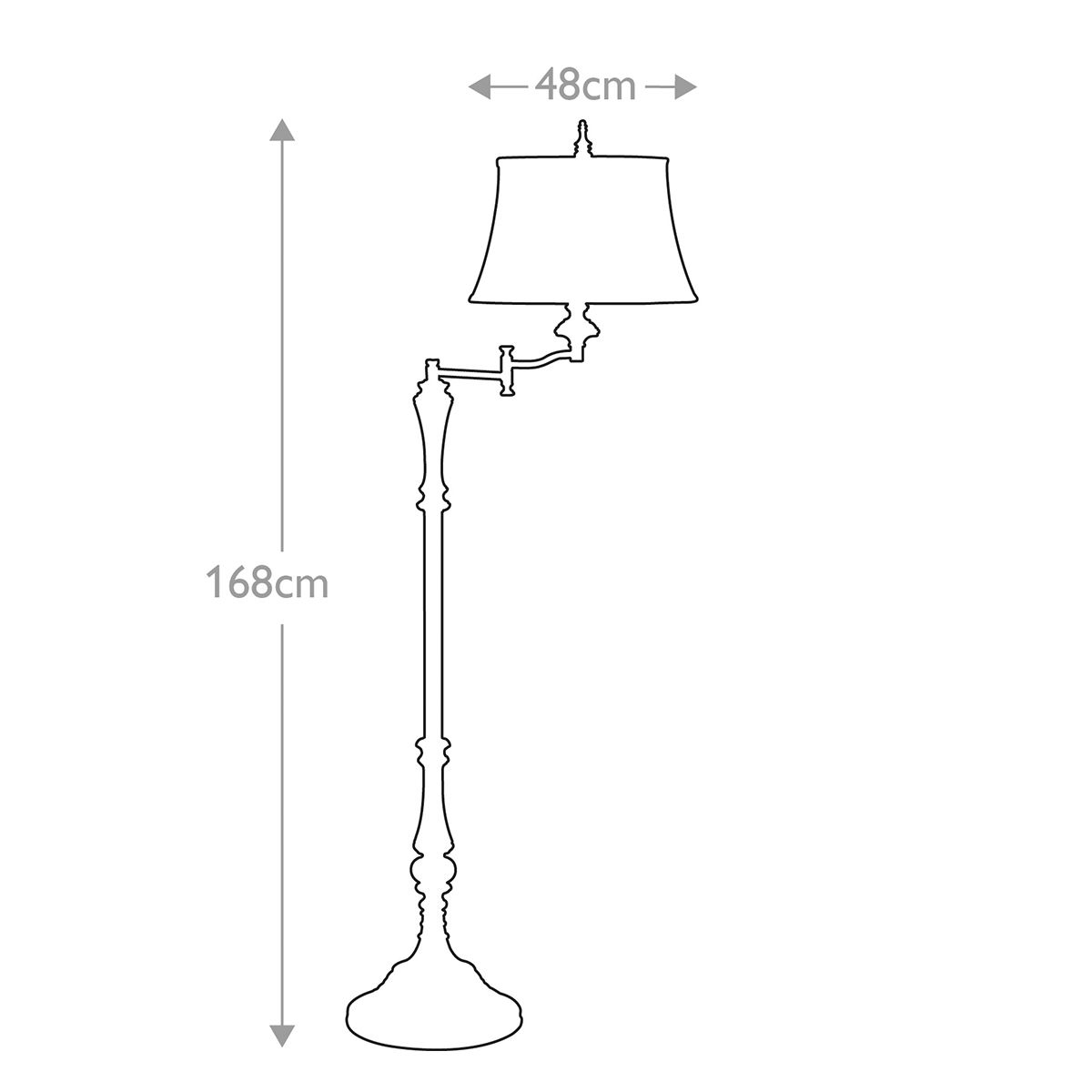 Feiss Gibson Single Swing Arm Floor Lamp - Cambridge Crackle