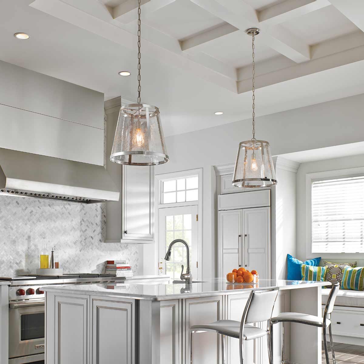 Feiss Harrow Single Medium Pendant - Polished Nickel