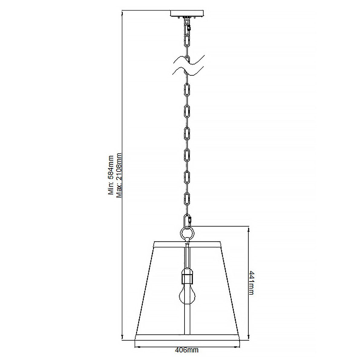 Feiss Harrow Single Medium Pendant - Polished Nickel