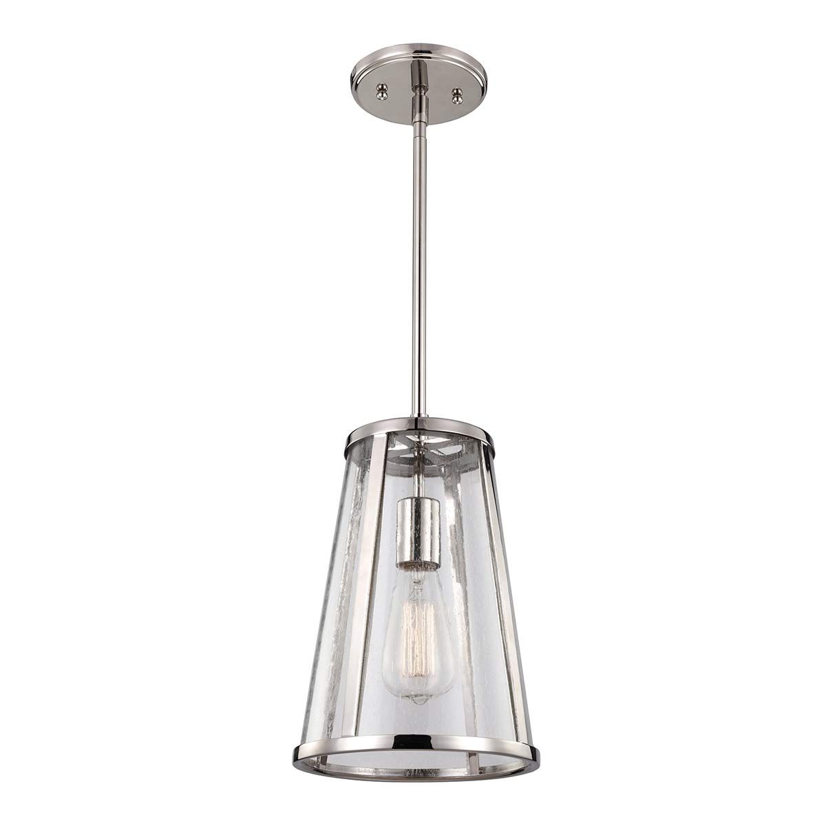 Feiss Harrow Single Small Pendant - Polished Nickel