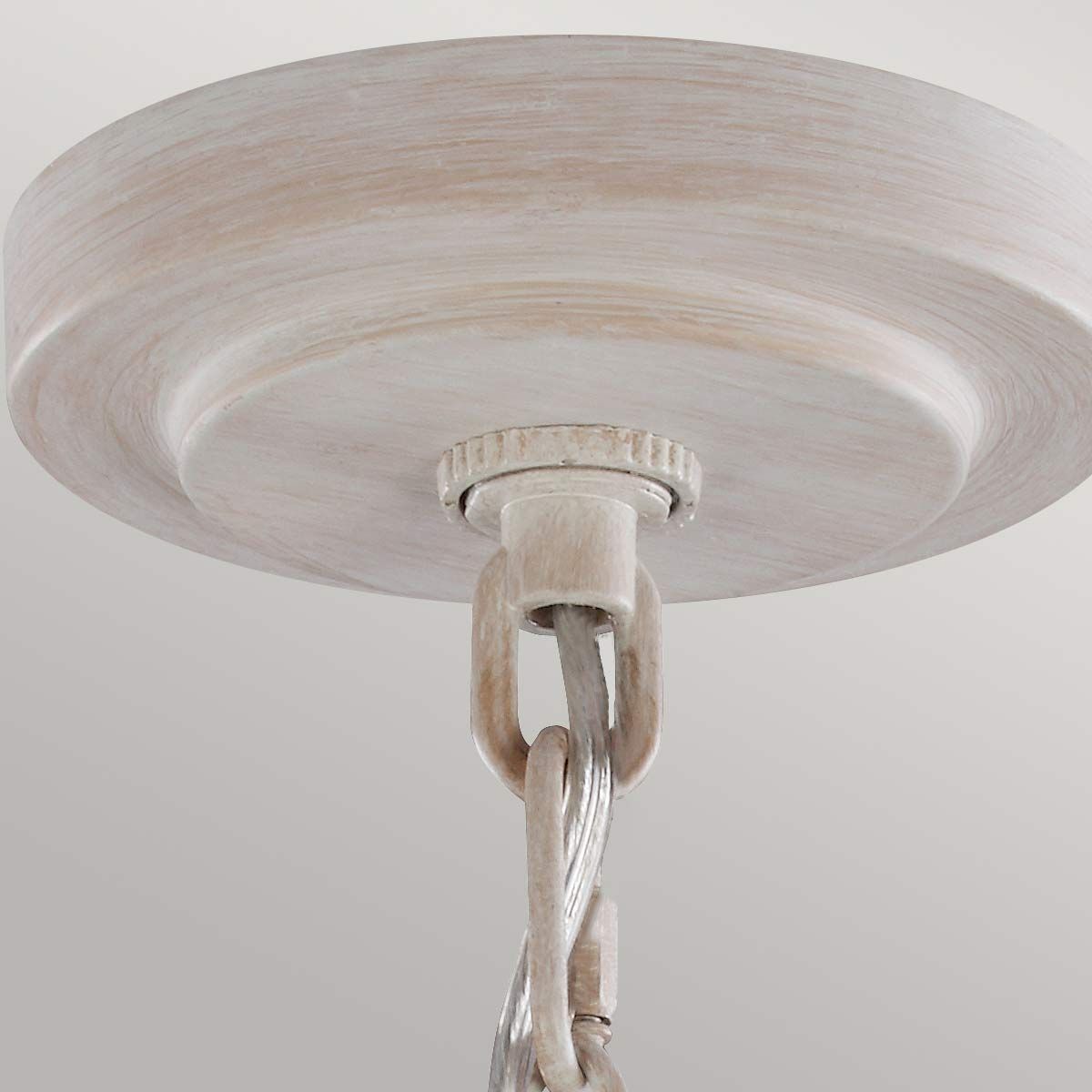 Feiss Hartsville 3 Light Chandelier - Chalk Washed & Beachwood