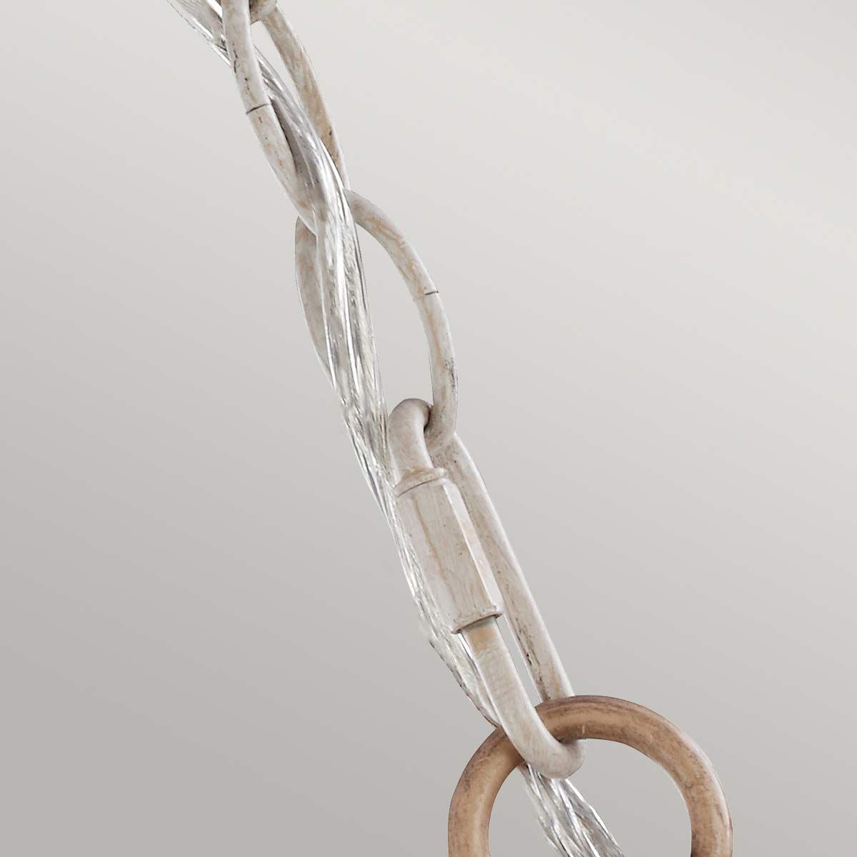 Feiss Hartsville 3 Light Chandelier - Chalk Washed & Beachwood