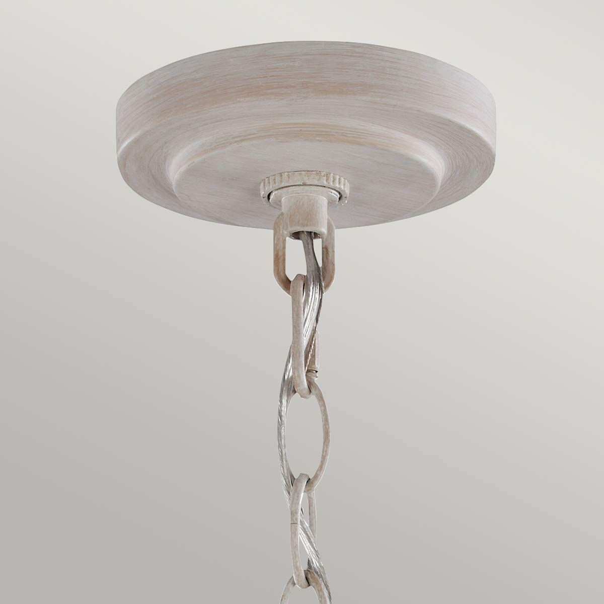 Feiss Hartsville 5 Light Chandelier - Chalk Washed & Beachwood