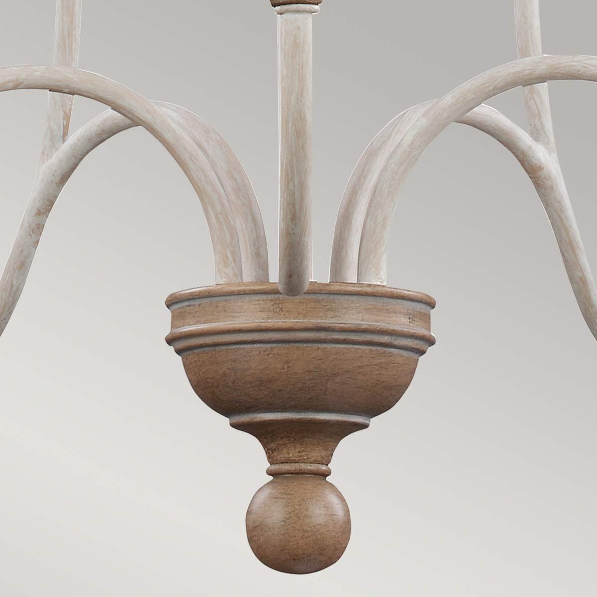 Feiss Hartsville 5 Light Chandelier - Chalk Washed & Beachwood